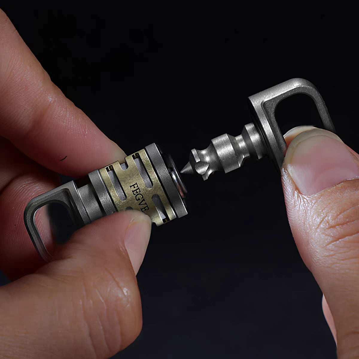 Titanium Alloy Quick-Release Clip with Brass Inlay