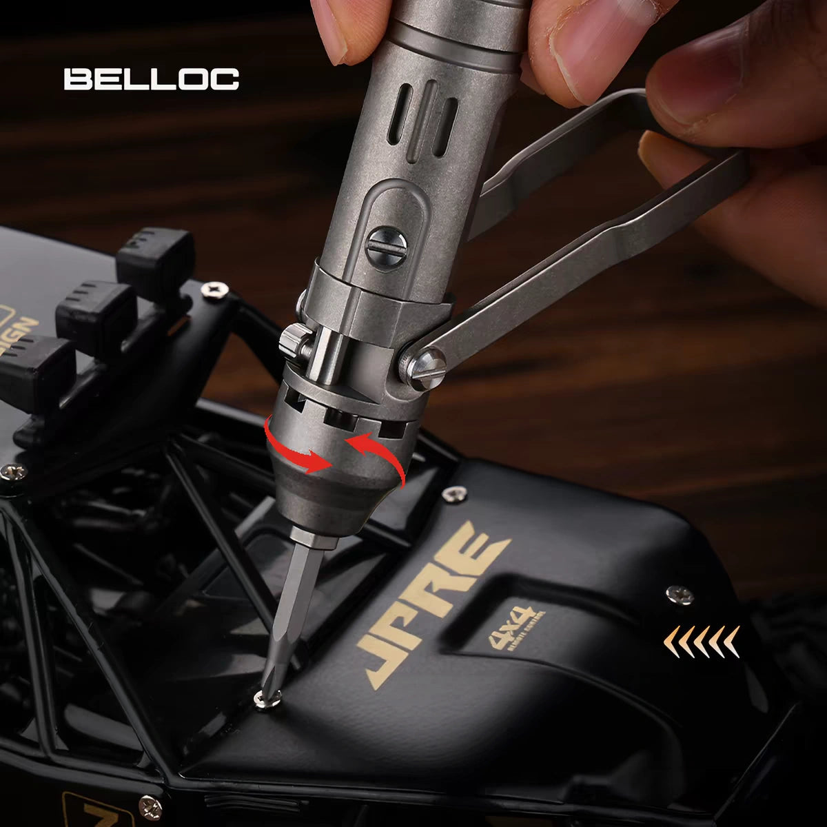 The GripNGo Driver | Titanium EDC Pocket Ratchet Screwdriver