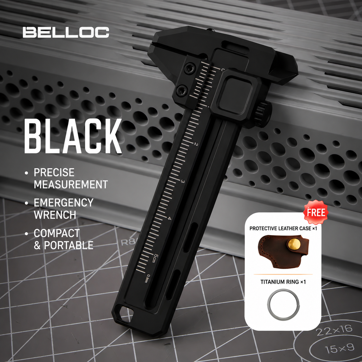 TiCal Pro – Titanium Mini Caliper with Multiple Functions in One