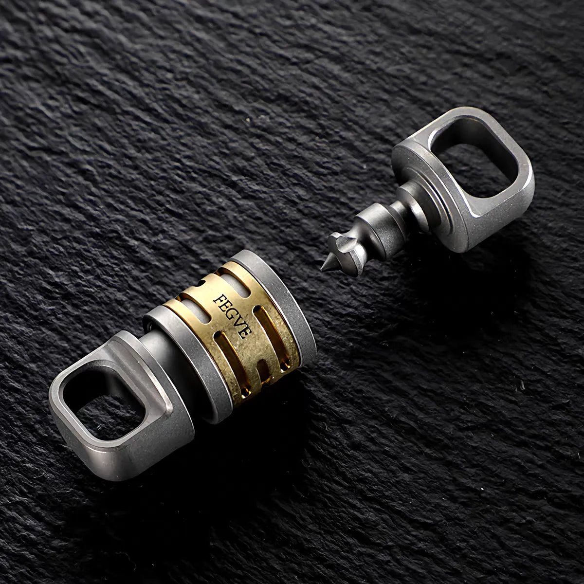 Titanium Alloy Quick-Release Clip with Brass Inlay