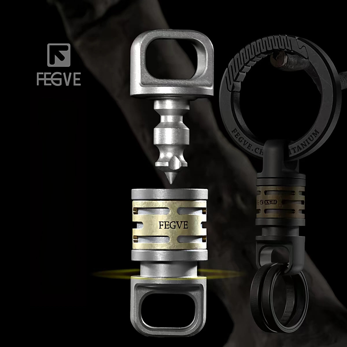 Titanium Alloy Quick-Release Clip with Brass Inlay