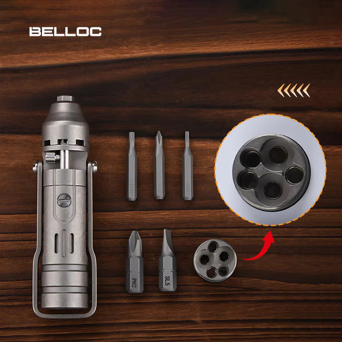 The GripNGo Driver | Titanium EDC Pocket Ratchet Screwdriver